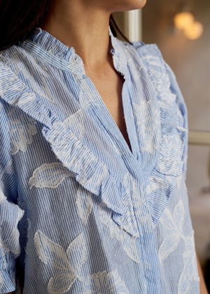 Manet jacuard bluse Light Blue Neo Noir 